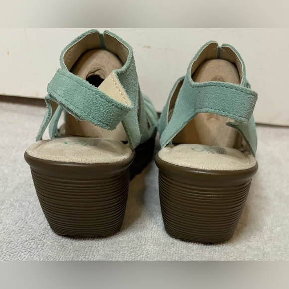NWOT Skechers Parallel Stylin Wedge Strappy Sandal Mint Suede Size 8.5 - Picture 4 of 9